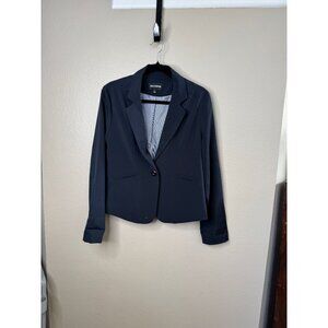 Zenana Outfitters Women's Blue Blazer size large long sleeve collared button up